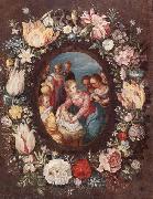 unknow artist The nativity encircled by a garland of flowers France oil painting reproduction